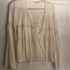 Bohemian cream flowy blouse